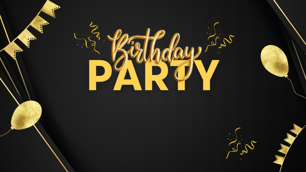 Black Gold Elegant Birthday Party Presentation