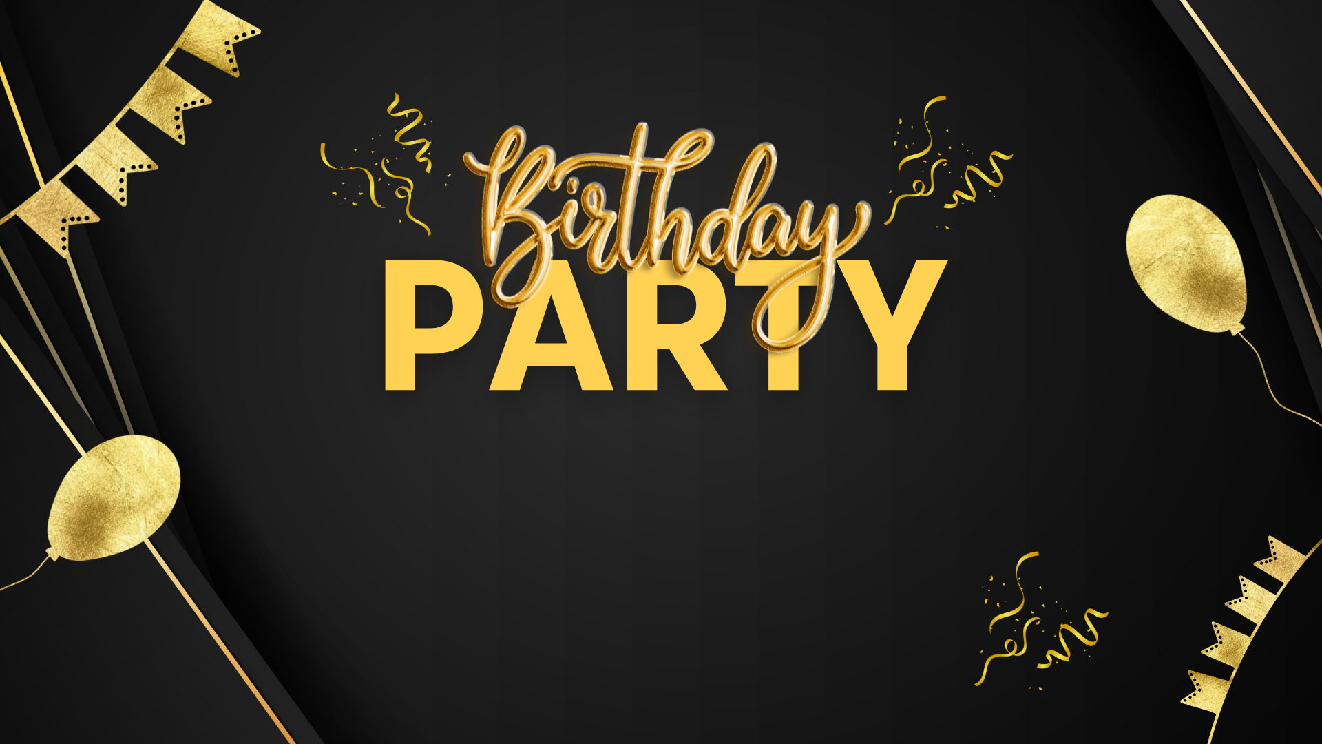 Black Gold Elegant Birthday Party Presentation