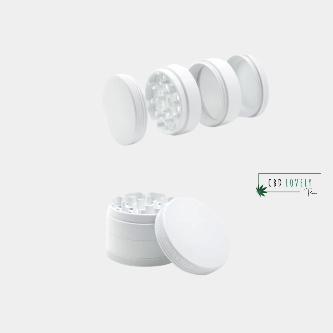 Grinder Blanc 4 Parties 1 Grinder métal Blanc | CBD LOVELY Paris 13